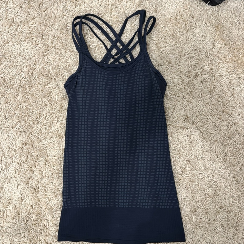 Athleta multi strap racerback tank with built-in bra